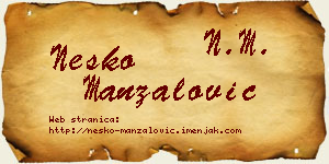 Neško Manzalović vizit kartica